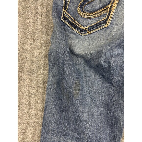 Silver Jeans Co Suki Mid Bootcut Jeans Womens 28x33 Blue Embroidered Denim - Picture 10 of 12